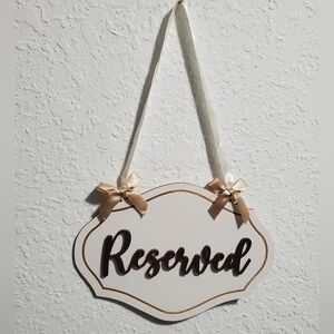 Wooden Reserved Signs, Set Of 6